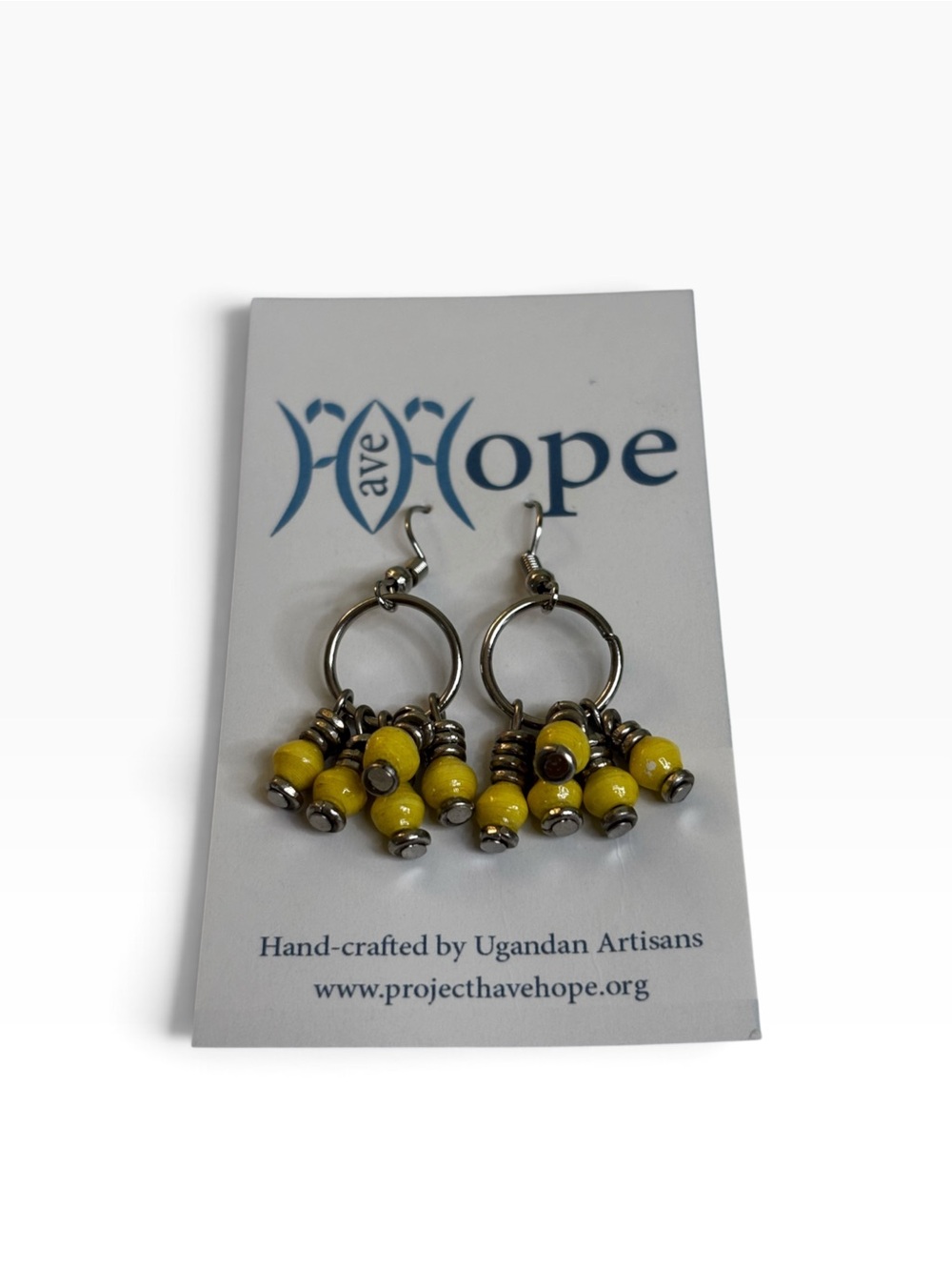 Handcrafted Beaded Open Hoop Dangle Earrings. Available in 3 colors.